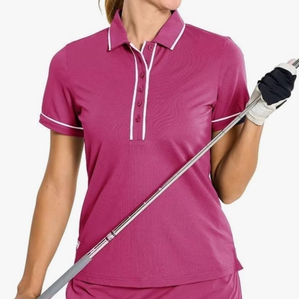 NWT Golf Polo Shirt Short Sleeve 6Button Pique Casual Quick Dry Moisture Wicking